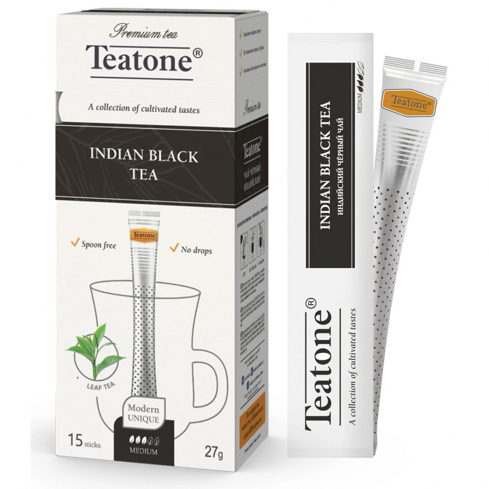 Чай Teatone Indian Black (Индийский черный) в стиках, 15шт в Томске -  купить в интернет-магазине Кофе-Шоп.РФ с доставкой домой или в офис